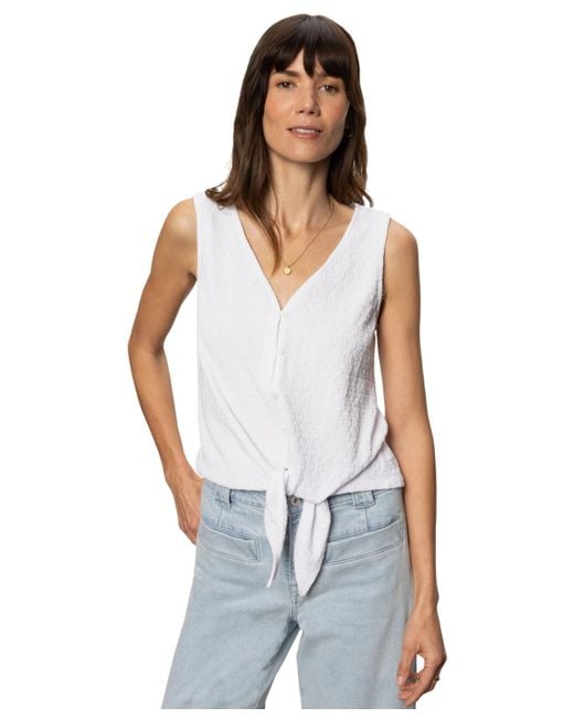 Sanctuary Blue Vacation Tie-front Button-up Vest