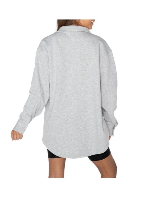 Gameday Couture Gray Arkansas Razorbacks Foundation Full-button Long Sleeve Overshirt
