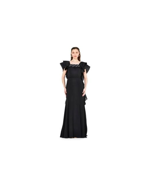 Amiri Black Cascading Sleeves Gown