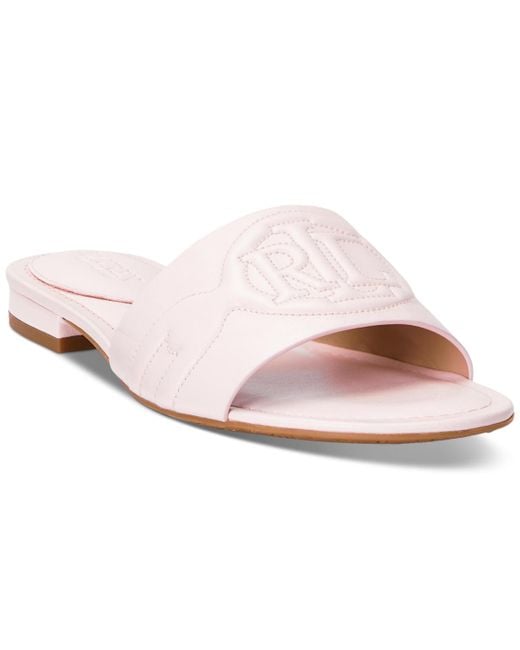 Lauren by Ralph Lauren Pink Alegra Slide Sandals