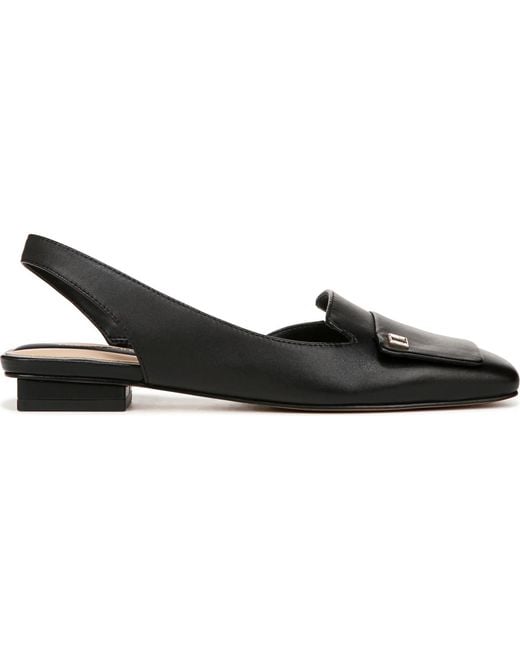 Franco Sarto Black Teagan Square Toe Slingback Flats