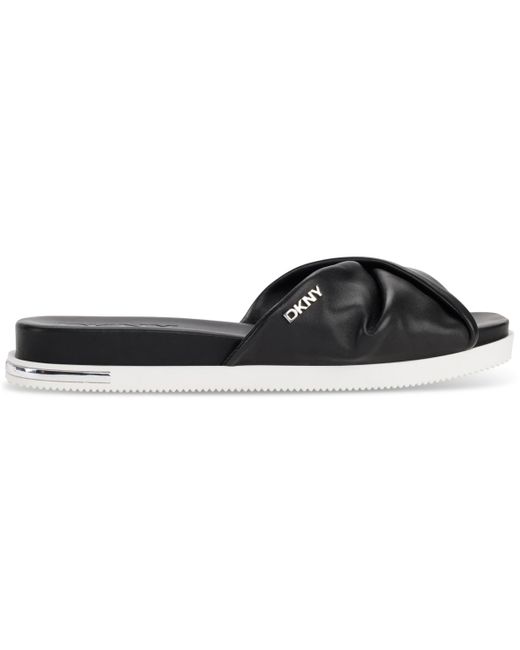 DKNY Black Jezebel Twisted Slide Sandals
