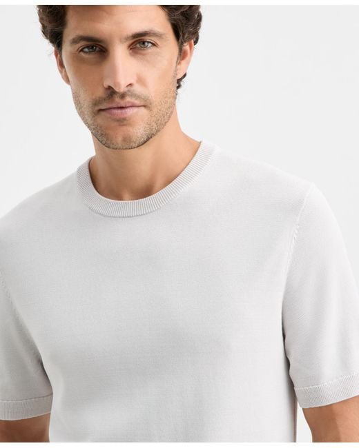 Alfani White Short-sleeve Seamless Sweater T-shirt for men