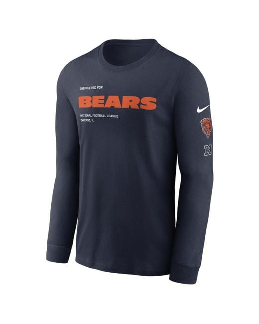 Nike Blue Chicago Bears Play To Win Essential Long Sleeve T-shirt for men