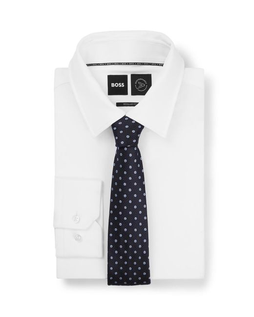 Boss White Boss By Micro Pattern Silk-jacquard Tie for men