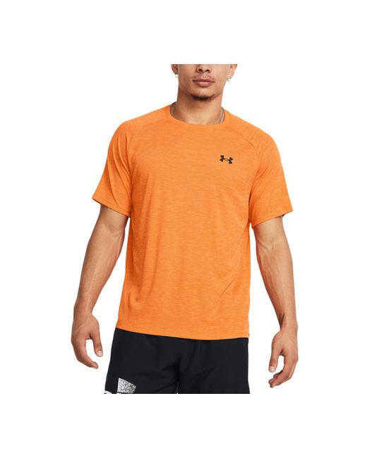 Under Armour Orange Ua Tech Textured Performance T-shirt for men