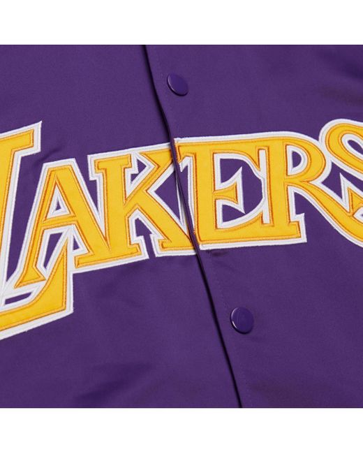 Mitchell & Ness Blue And Los Angeles Lakers Vintage Team Origins Satin Full-snap Jacket