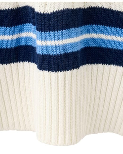 Mango White Cable-knit V-neck Sweater