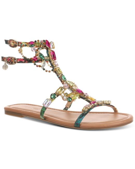 Thalia Sodi Pink Jenesis Embellished Flat Sandals