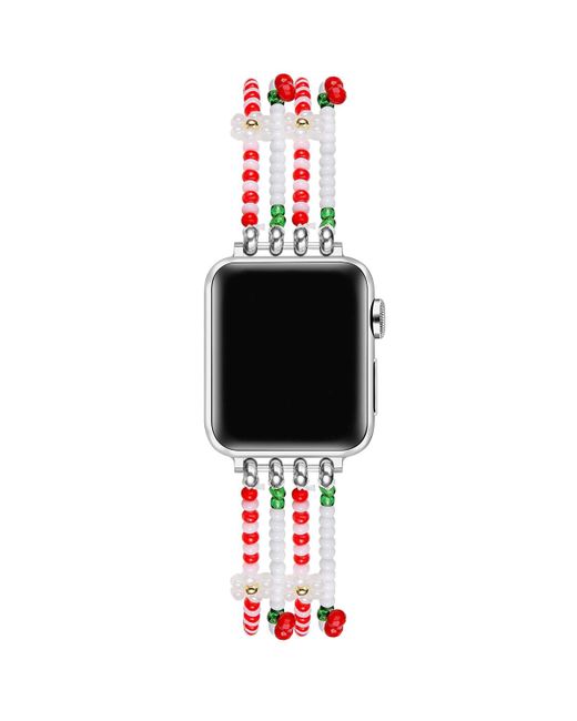 The Posh Tech White Cherry Beaded Band For Apple Watch
