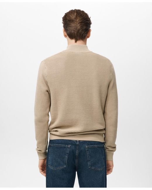 Mango Natural Cotton Structured Sweater for men