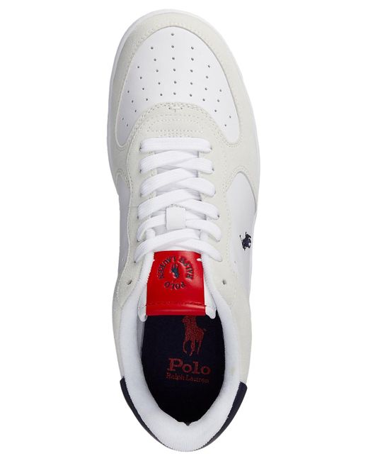 Polo Ralph Lauren White Masters Court Suede-leather Sneaker for men