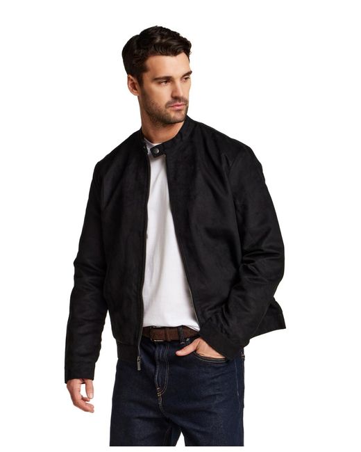 Weatherproof Black Moto Microsuede Jacket for men