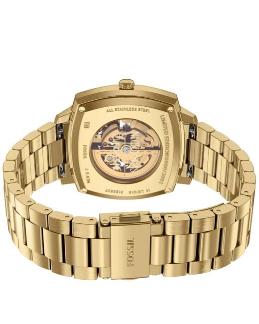 Fossil Metallic Nick Jonas X Machine Luxe Automatic Gold-tone Stainless Steel Watch