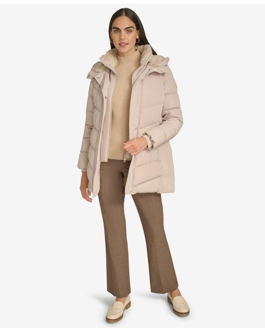 Calvin Klein Natural Lined Hooded Puffer Coat