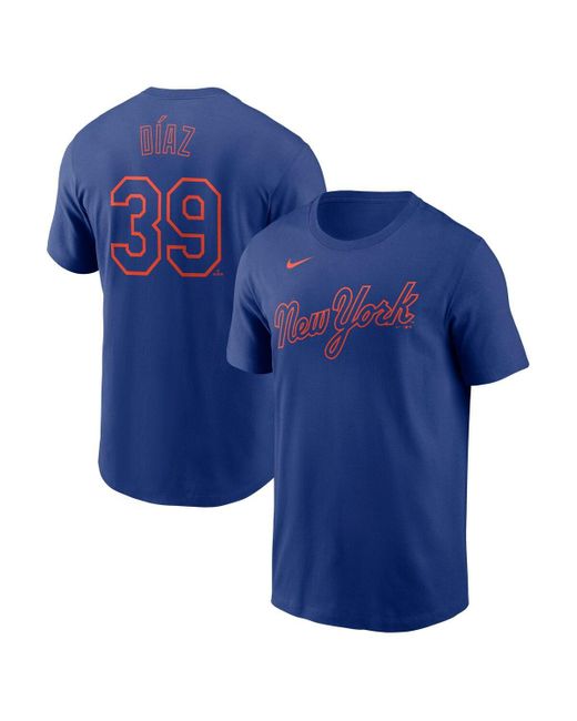 Nike Blue Edwin Diaz New York Mets Fuse Name Number T-shirt for men