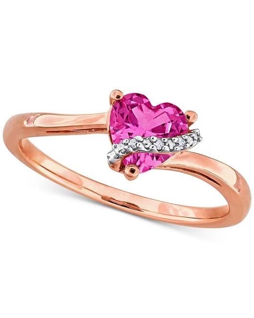 Macy's Pink Gemstone Heart Ring