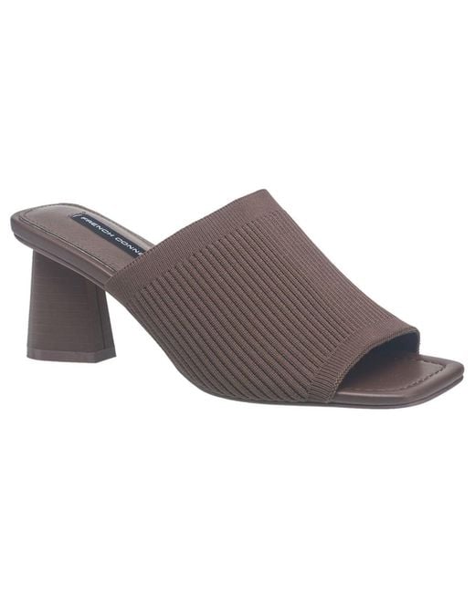 French Connection Brown Styles Knit Stretch Mule