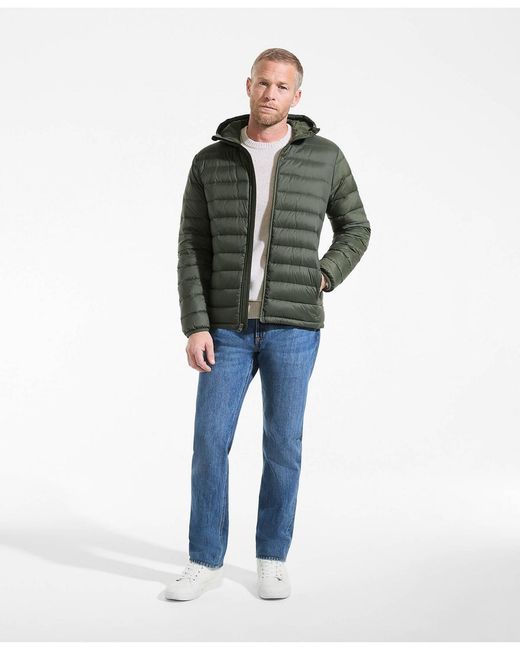 Lands' End Green Hooded Wanderweight Packable Down Jacket for men