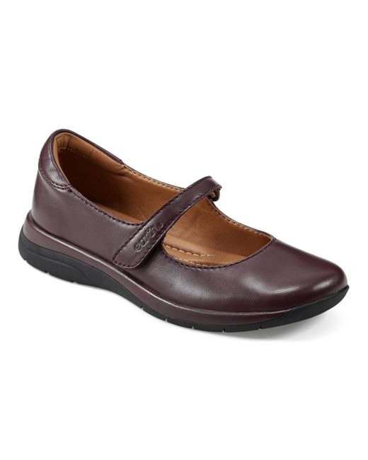 Earth Brown Tose Round Toe Mary Jane Casual Ballet Flats