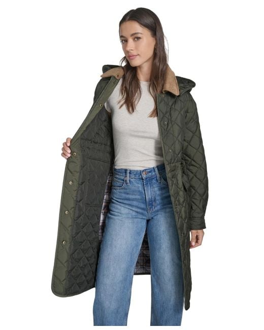 Levi's Green Regular Diamond Quilted Cinch Waist Coat