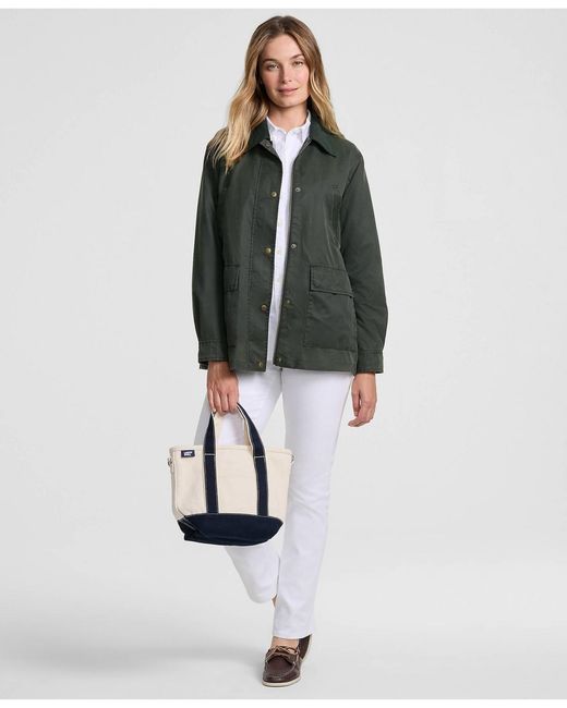 Lands' End Green Waxed Barn Jacket