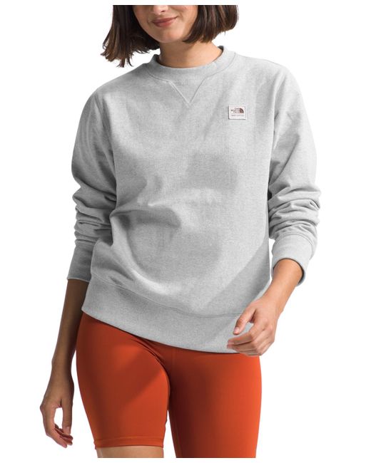 The North Face Gray Heritage Patch Logo Sweatshirt