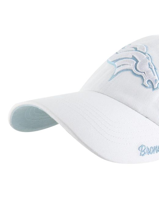 '47 White 47 Denver Broncos Ballpark Cheer Clean Up Adjustable Hat
