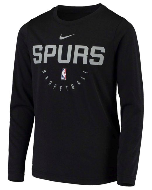 Nike Synthetic Youth Black San Antonio Spurs Practice Logo Legend Long ...