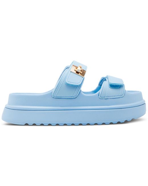 Steve Madden Blue Bigschmona Platform Wedge Sandals