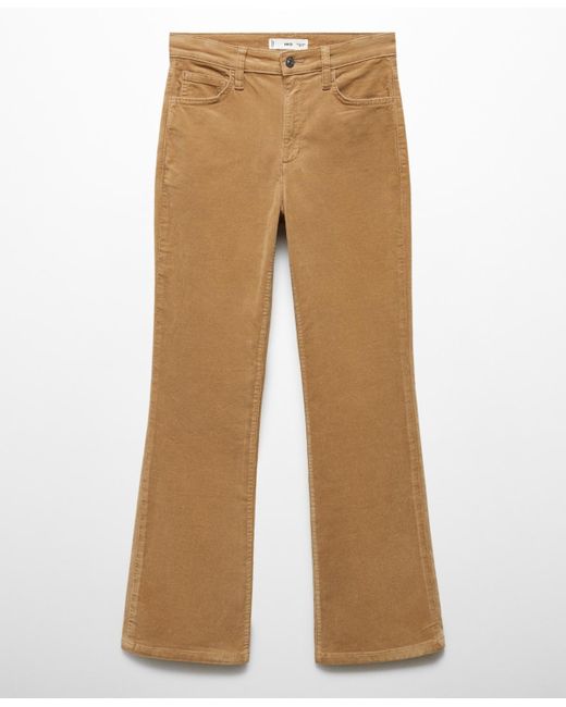 Mango Natural Flared Cropped Corduroy Jeans