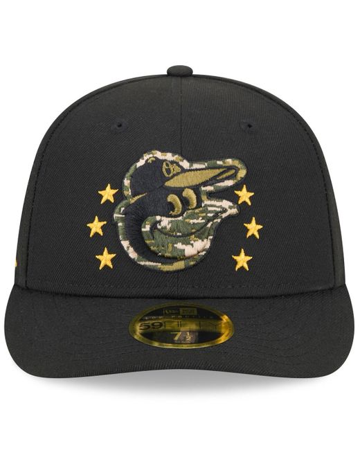 KTZ Black Baltimore Orioles 2024 Armed Forces Day Low Profile 59fifty Fitted Hat for men