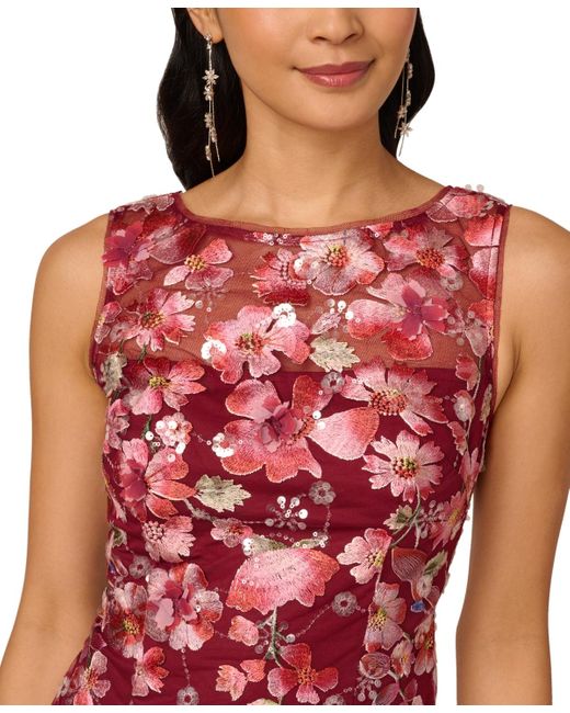 Adrianna Papell Embroidered Floral Midi Dress | Lyst Adrianna Papell Embroidered Floral Midi Dress | Lyst