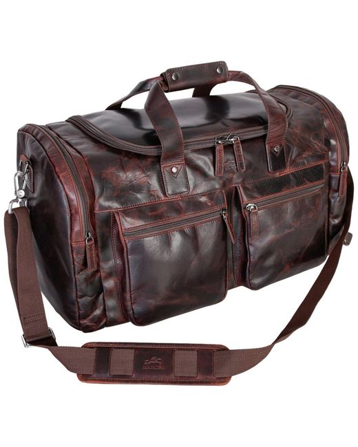 Mancini Brown Large Duffle Bag for men