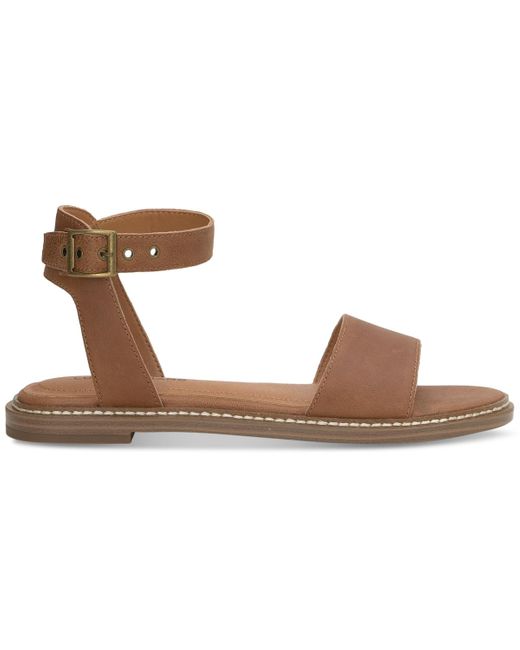 Lucky Brand Brown Kimaya Ankle-strap Flat Sandals