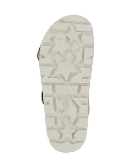 Nine West Gray Timma Double Strap Slip-on Flatform Sandals