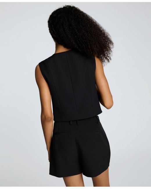 Kenneth Cole Black Luxe Twill Three Button Vest