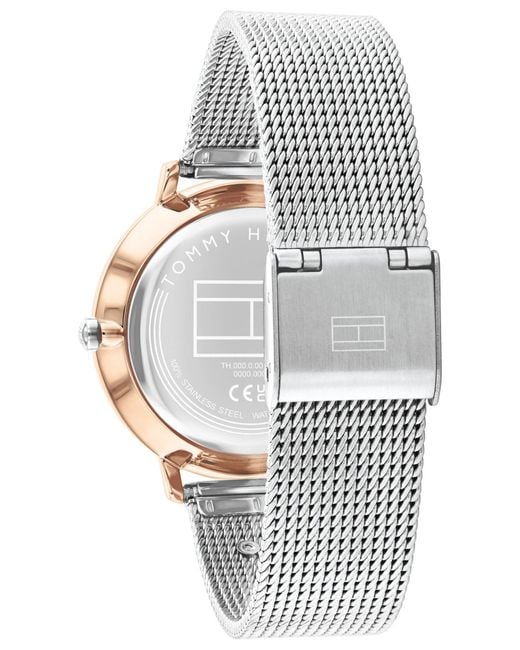 Tommy Hilfiger Metallic Multifunction Two Tone Stainless Steel Mesh Bracelet Watch