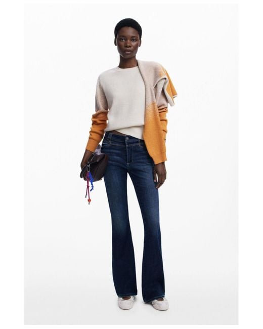 Desigual White Gradient Sweater