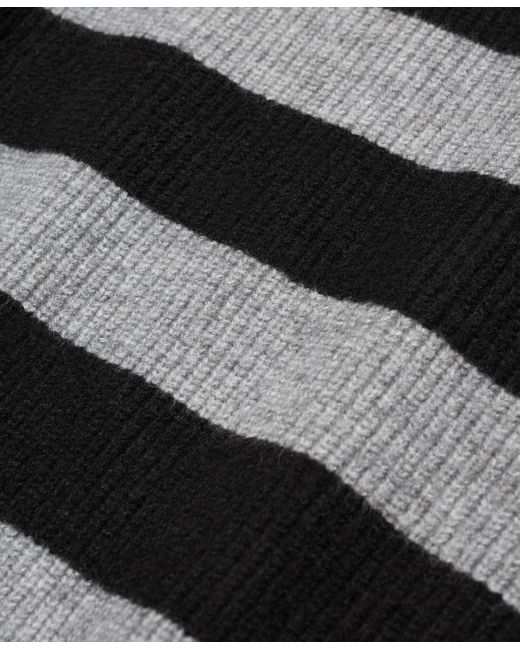 Mango Black Striped Perkins Collar Sweater