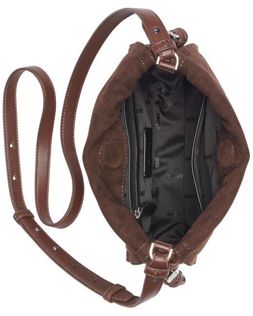 DKNY Brown Halle Small Drawstring Crossbody