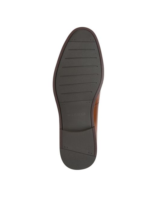Tommy Hilfiger Brown Covel Leather Penny Dress Loafers for men