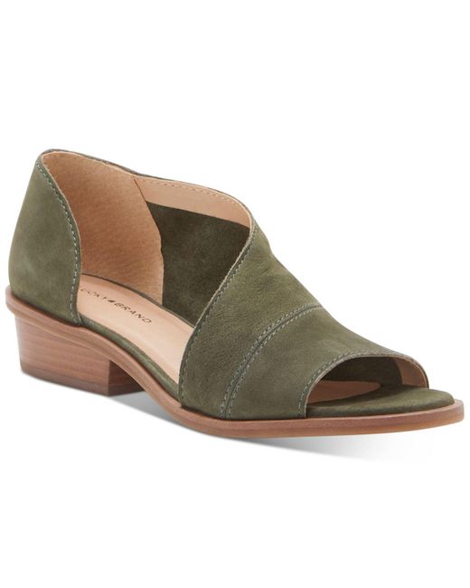 asymmetrical open toe flat