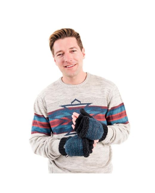 Muk Luks Blue Flip Mitten for men