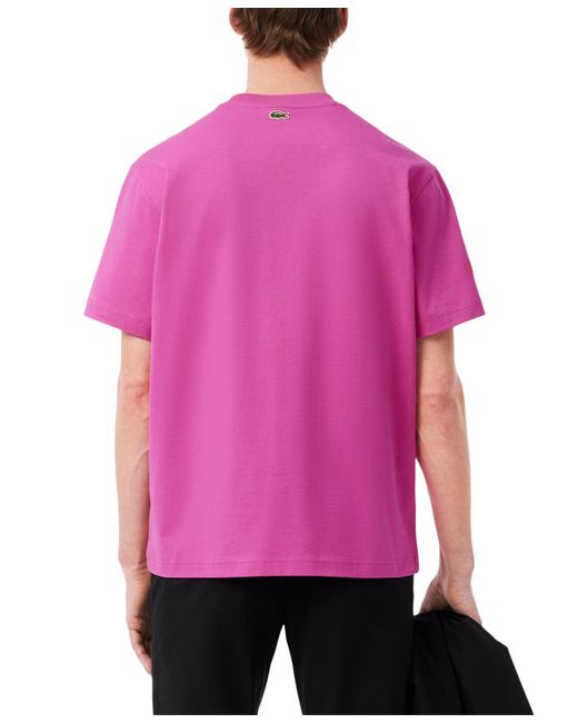 Lacoste Pink Heritage Short Sleeve Graphic Tennis T-shirt for men