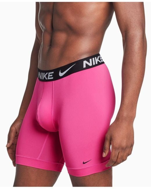 Nike 3-pk. Dri-fit Essential Micro Long Boxer Briefs in Pink for Men