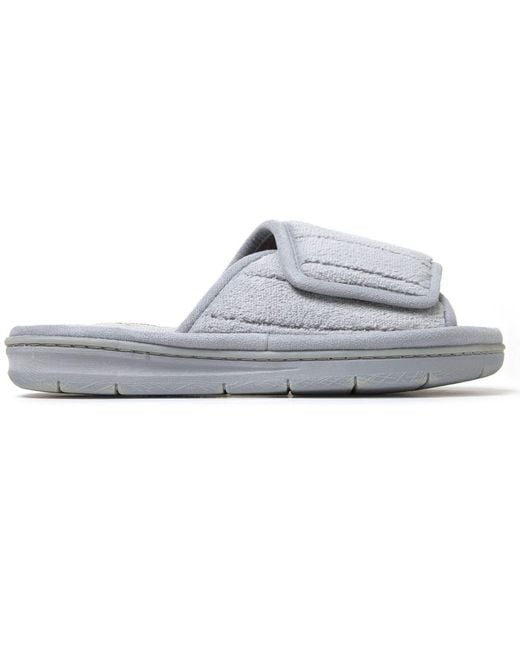 Dearfoams Gray Mickey Terry Adjustable Slides