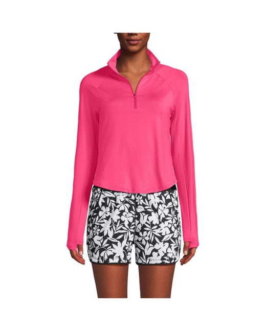 Lands' End Pink Long Sleeve Rash Guard Cover-up Upf 50