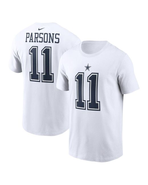 Nike White Micah Parsons Dallas Cowboys Player Name And Number T-shirt for men
