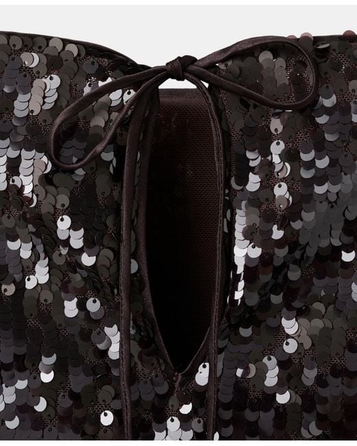 Mango Black Bell-sleeved Sequins Top